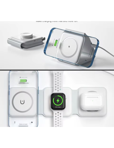 Chargeur Induction sans Fil - 3 en 1 Pliable...