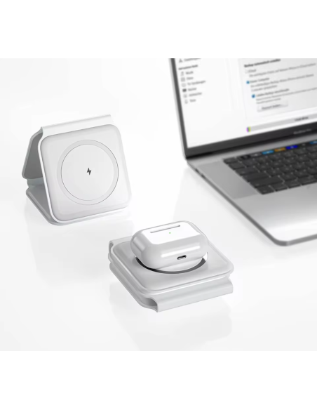 Chargeur Induction sans Fil - 3 en 1 Pliable Station de Charge Magsafe pour iPhone, Apple Watch et AirPods Cable USB-C