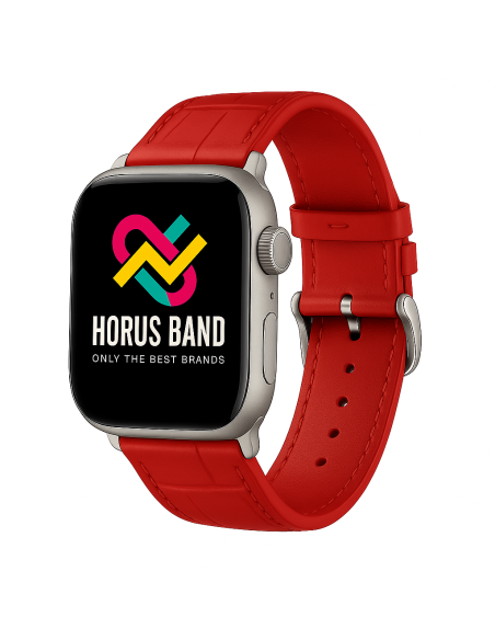 Bracelet cuir classic boucle rouge