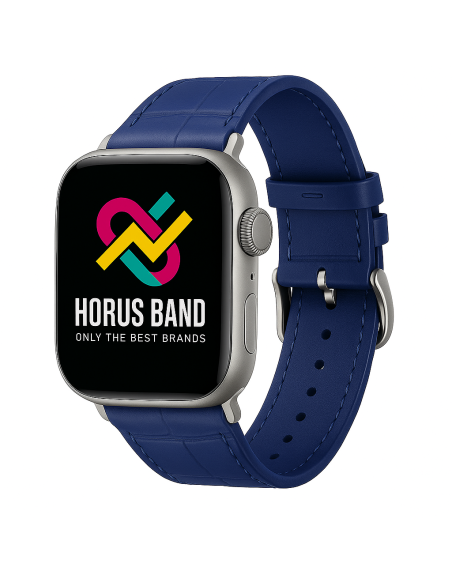 Bracelet cuir classic boucle bleu foncé